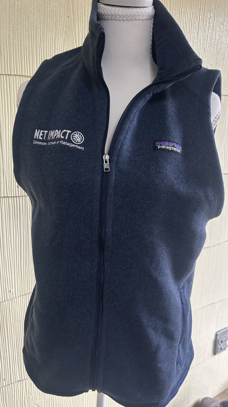 Patagonia layer navy blue Full Zip Vest Net Impact Logo Women’s Size M